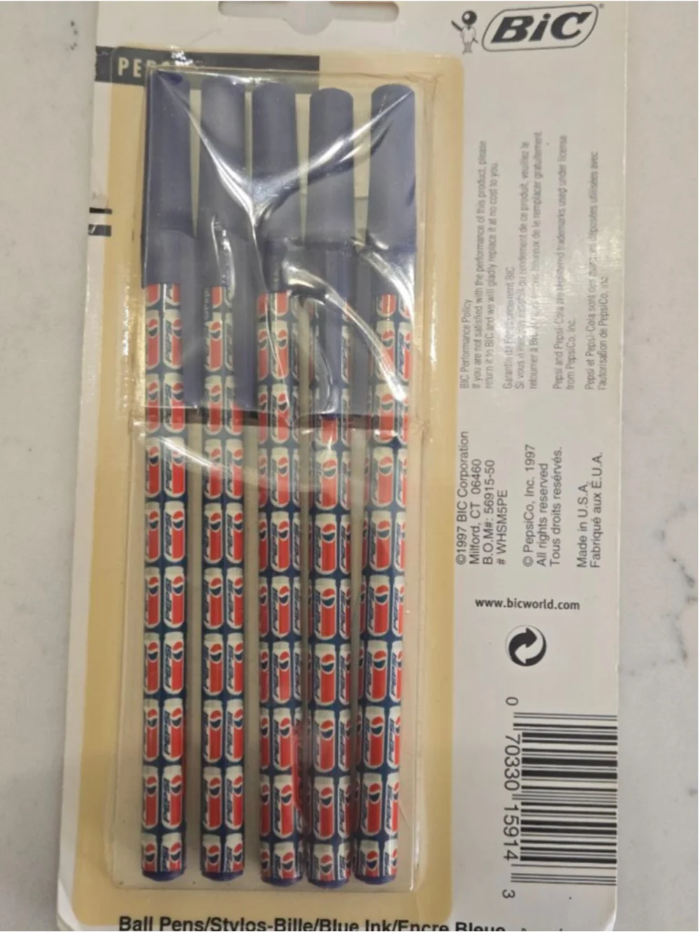 BIC Pepsi Wavelengths 5-Pack Blue Ink Ballpoint Pens One Size